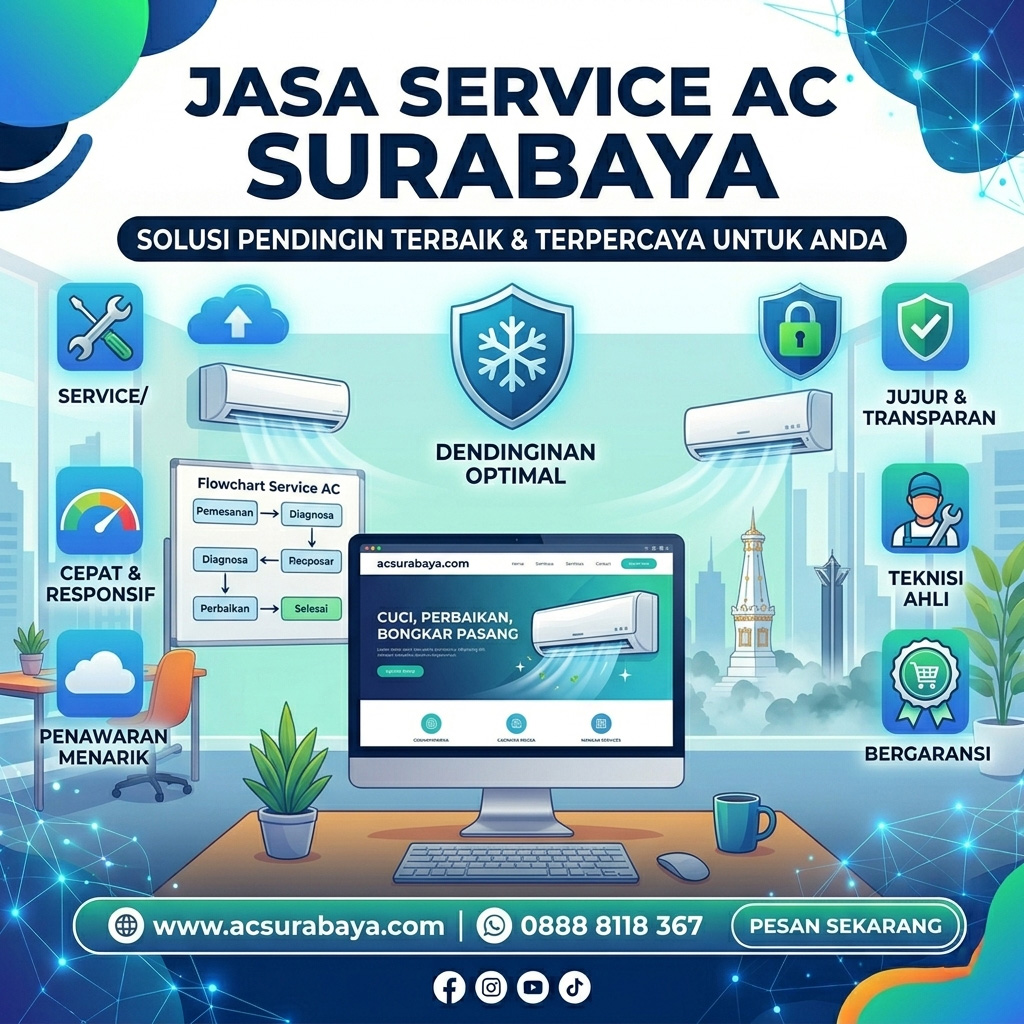 Jasa Service AC Surabaya Terpercaya: Solusi AC Dingin & Hemat Listrik